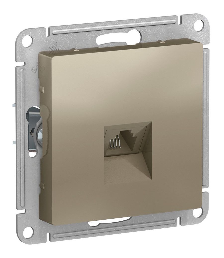 Розетка телефонная 1xRJ11 Systeme Electric ATLASDESIGN, шампань ATN000581