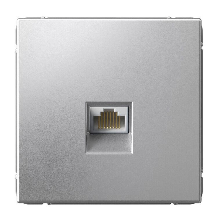 Розетка компьютерная RJ45 кат.6а Systeme Electric ARTGALLERY, скрытый монтаж, алюминий GAL000386