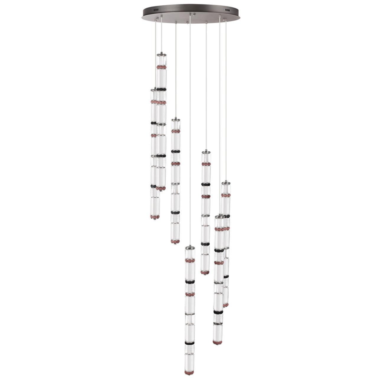 5456/210L ODL_EX Люстра каскадная LED 210W (30W*7) 4000K COLLIER L-VISION