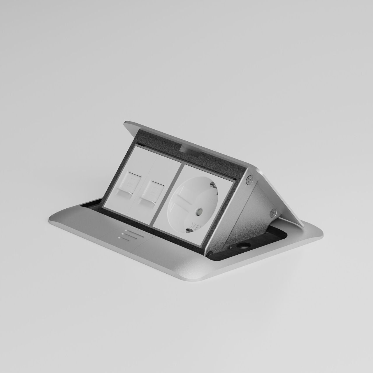 Выдвижной блок (Лючок) на 4 модуля (серебряный) W8074065 Werkel