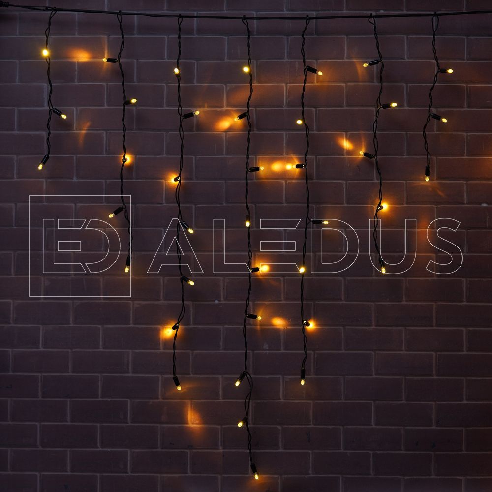 Бахрома (Айсикл) ALEDUS 3x0.9 м, черный провод, ПВХ, теплый белый, без мерцания i-BP-3x0.9M-WW